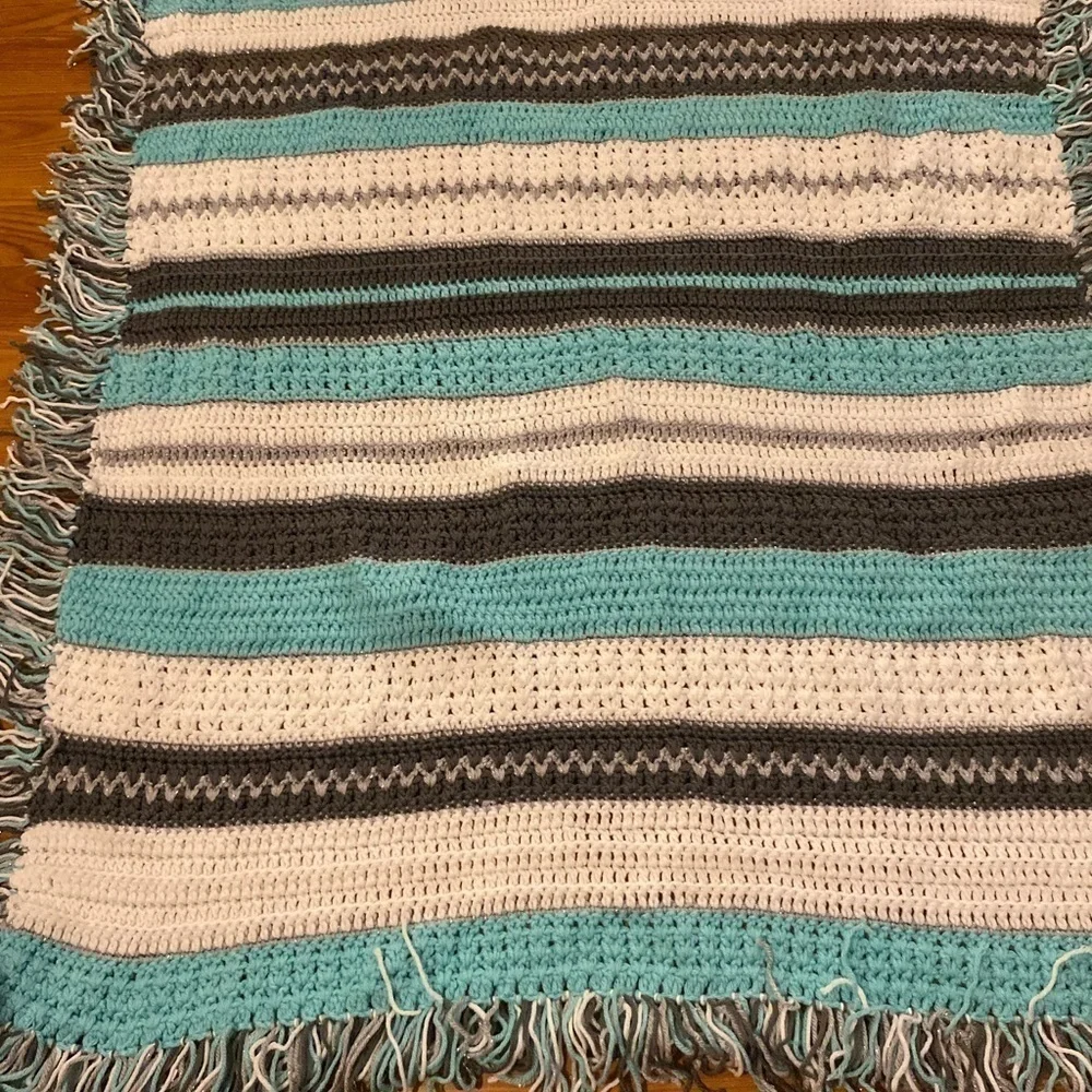 Hand Crafted Crochet Baby Blanket 45” x 45” (GE)